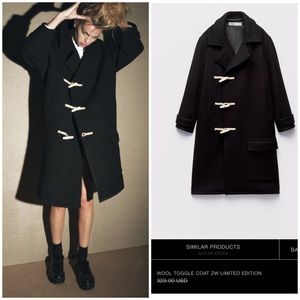 Zara wool toggle coat ZW collection ,limited edition